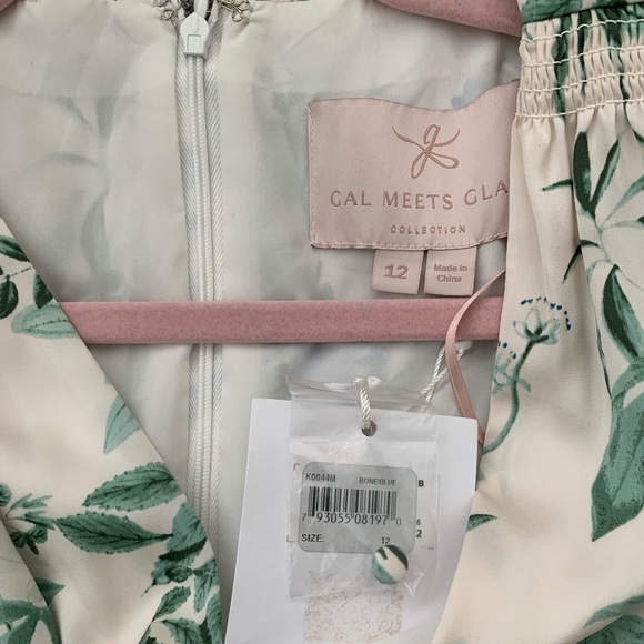 Gal Meets Glam Lauren Green Blue Cream Long Dress - Picture 5 of 5